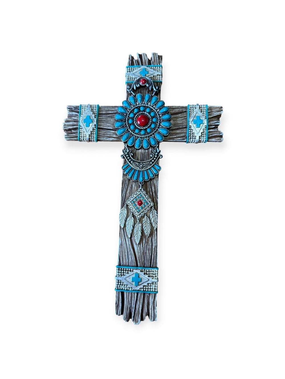 Ebros Southwest Native Indian Navajo Vector Turquoise Beads Dreamcatcher Cross